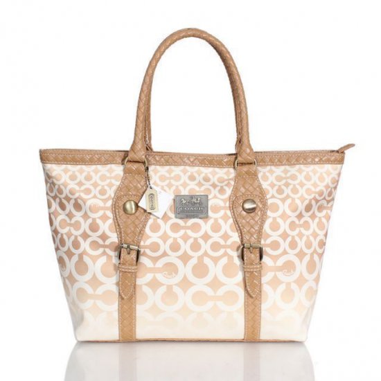 Coach Knitted Logo Signature Medium Apricot Satchels ERJ | Women